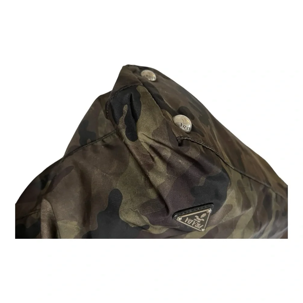 PRADA Nylon Tote Bag – Triangle Logo – Khaki Camouflage - Picture 10 of 16